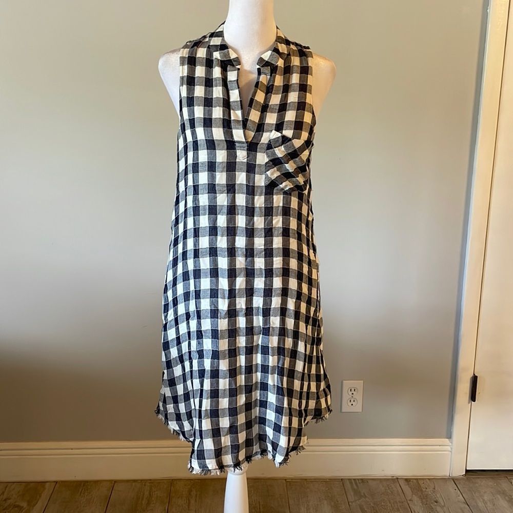 [cloth & stone] Navy/White Gingham Dress - Size XS